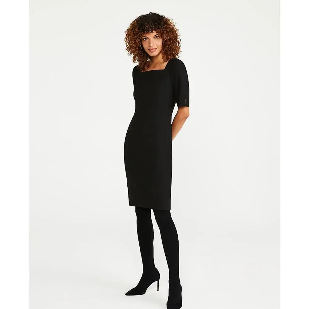 ann taylor black dress The Petite Midi Flare in Double Knit try our petite fit. Ann Taylor | Dresses |